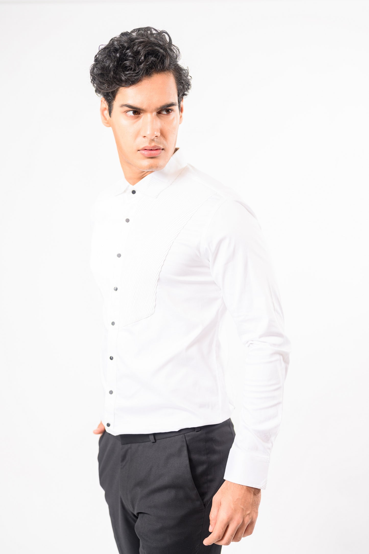 V Pintucks Shirt